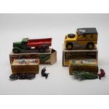 A group of early post war diecast and tinplate toys by TRIANG MINIC, MORESTON and BENBROS - P/F -