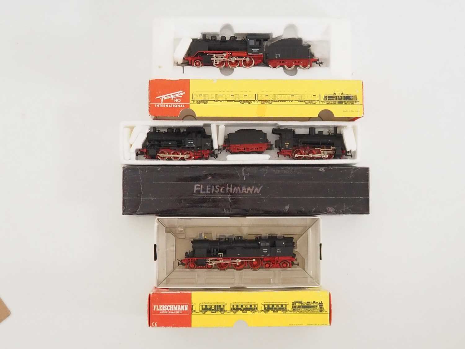 A group of FLEISCHMANN HO gauge German outline steam locos comprising two boxed and two unboxed