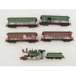 A group of SPECTRUM On30 gauge rolling stock comprising a steam loco and 4 coaches all in Thomas