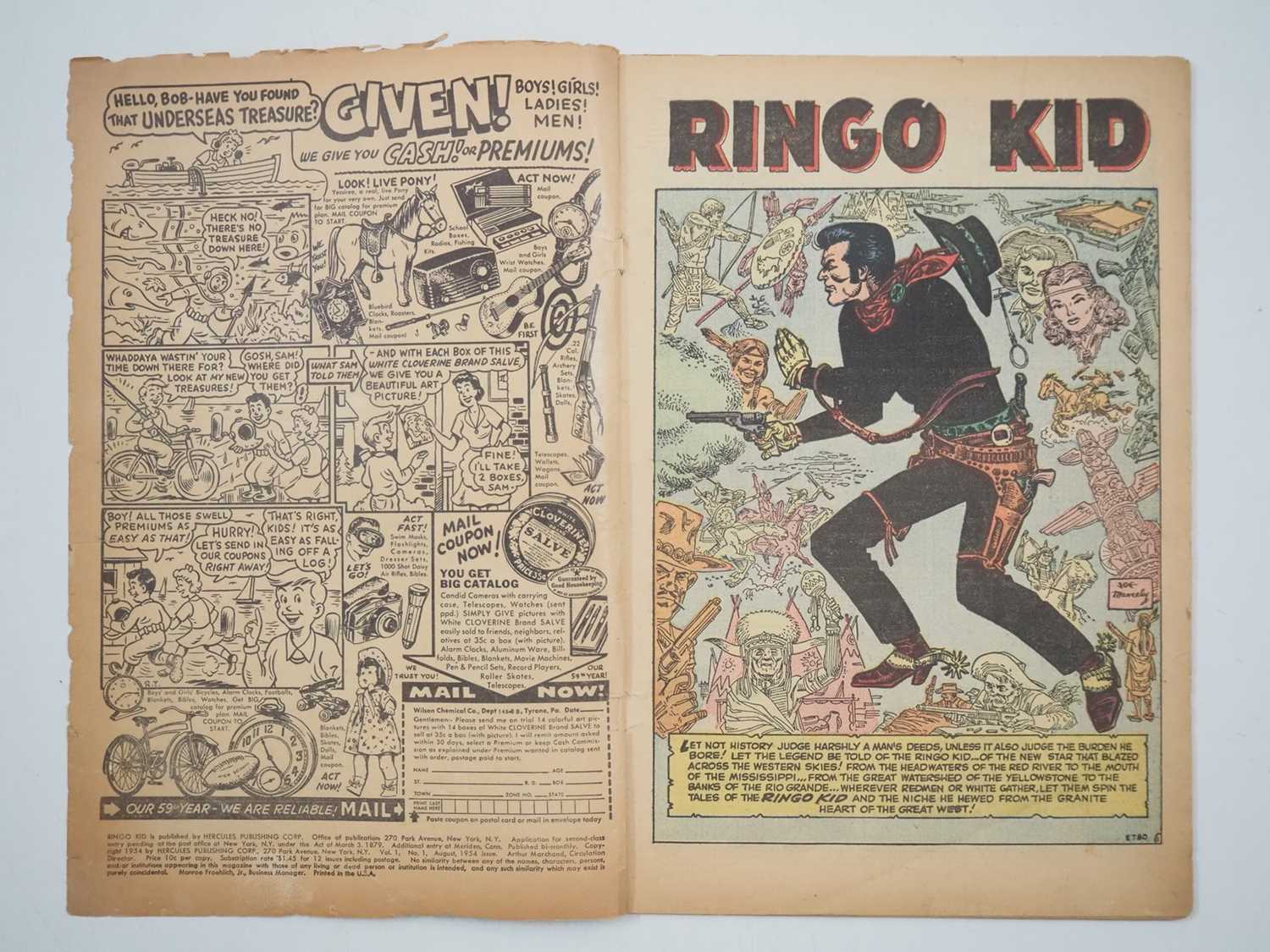 RINGO KID WESTERN #1 (1954 - ATLAS) - Includes Cover art by Joe Maneely - Flat/Unfolded - a detailed - Image 3 of 10