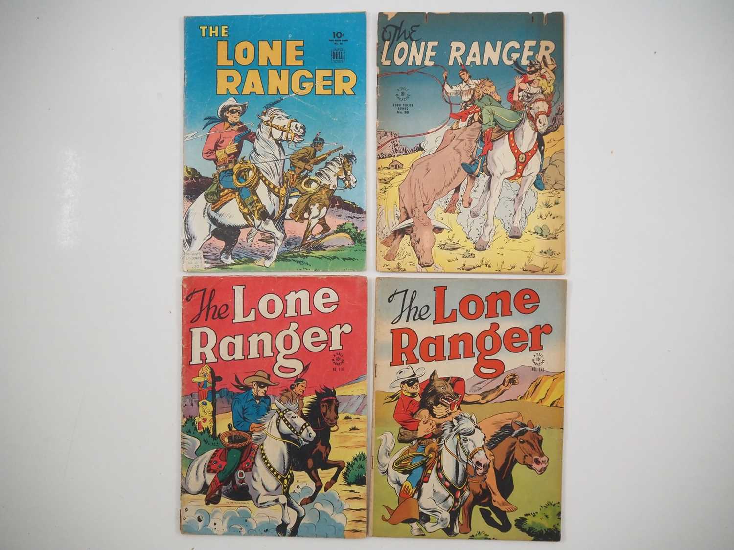 FOUR COLOR: LONE RANGER #82, 98, 118, 136 (4 in Lot) - (1945/1947 - DELL) - Golden Age 10 cent