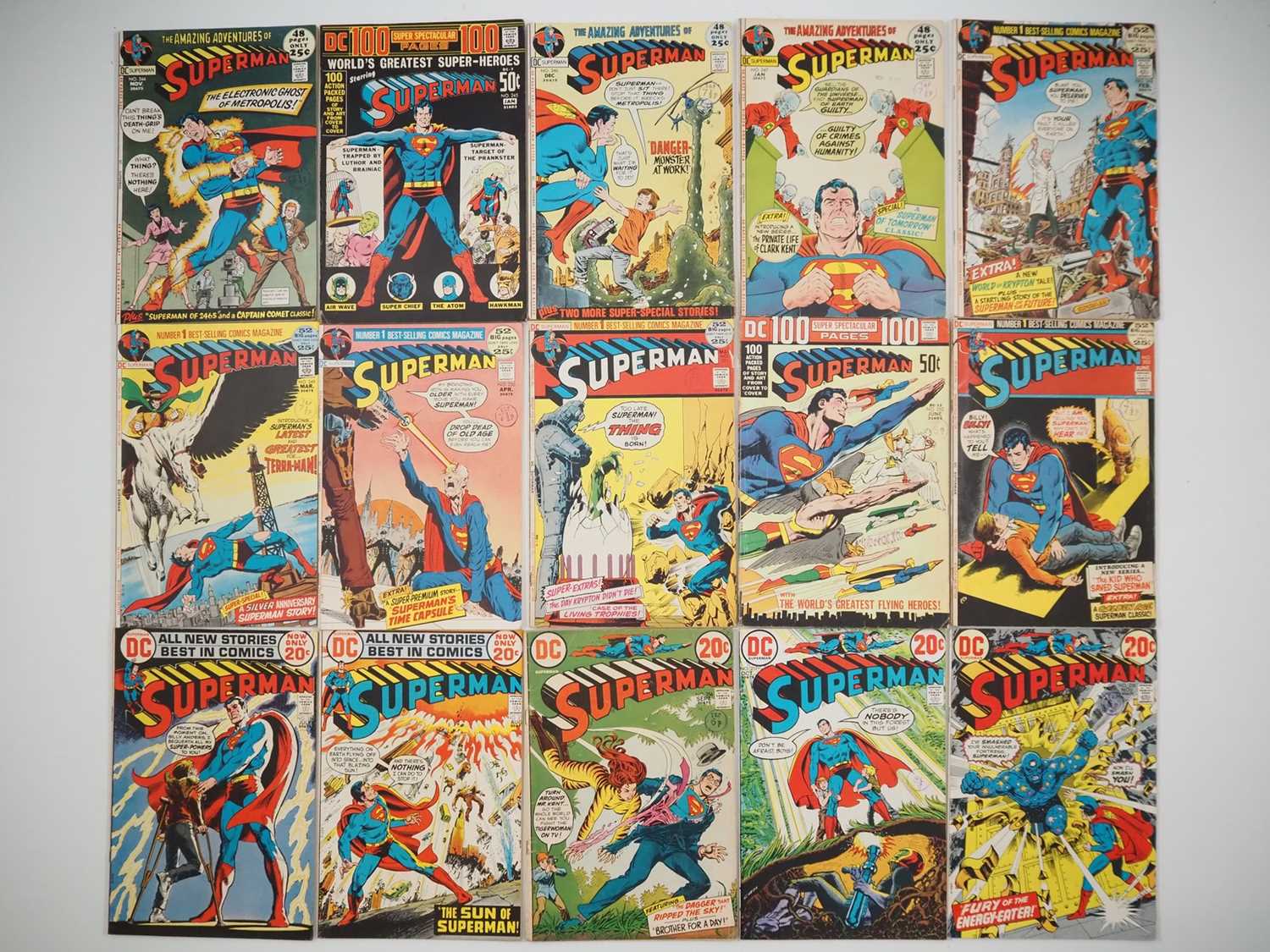 SUPERMAN #244 - 258 (15 in Lot) - (1971/1972 - DC) - Includes the first appearance of Terra-Man +