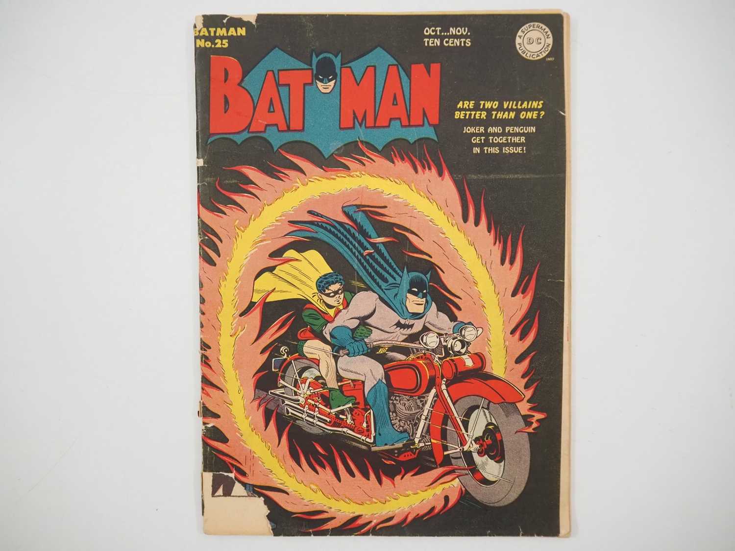 BATMAN #25 (1944 - DC) - First time that two major Batman villains (Joker and Penguin) team-up -