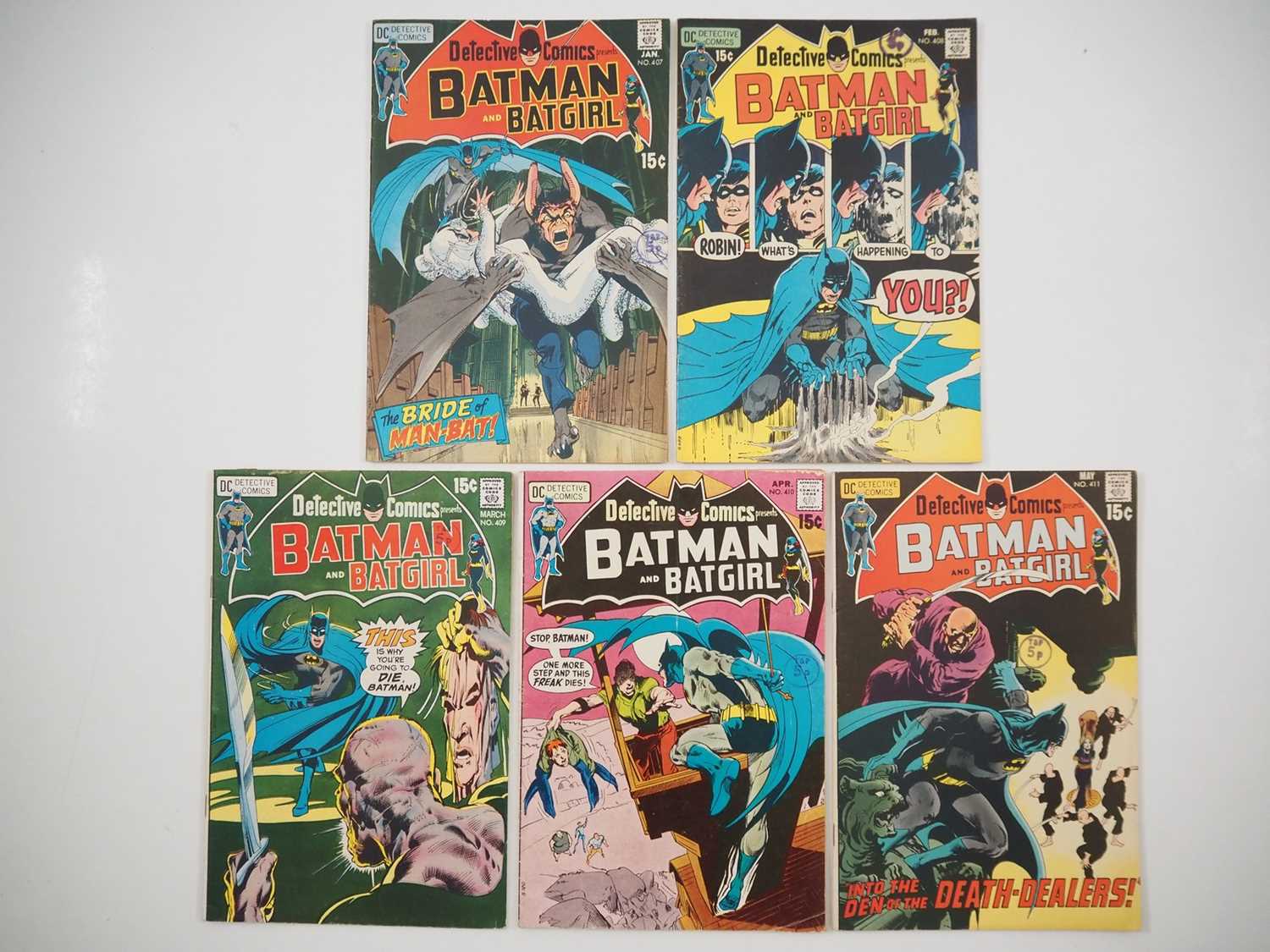 DETECTIVE COMICS: BATMAN #407, 408, 409, 410, 411 (5 in Lot) - (1971 - DC) - The third appearance of