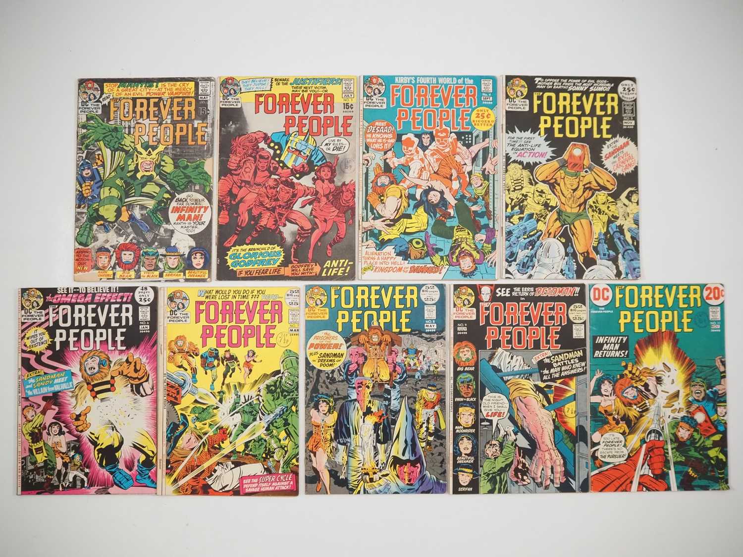 FOREVER PEOPLE 2, 3, 4, 5, 6, 7, 8, 9, 11 (9 in Lot) - (1971/1972 - DC) - Includes the first