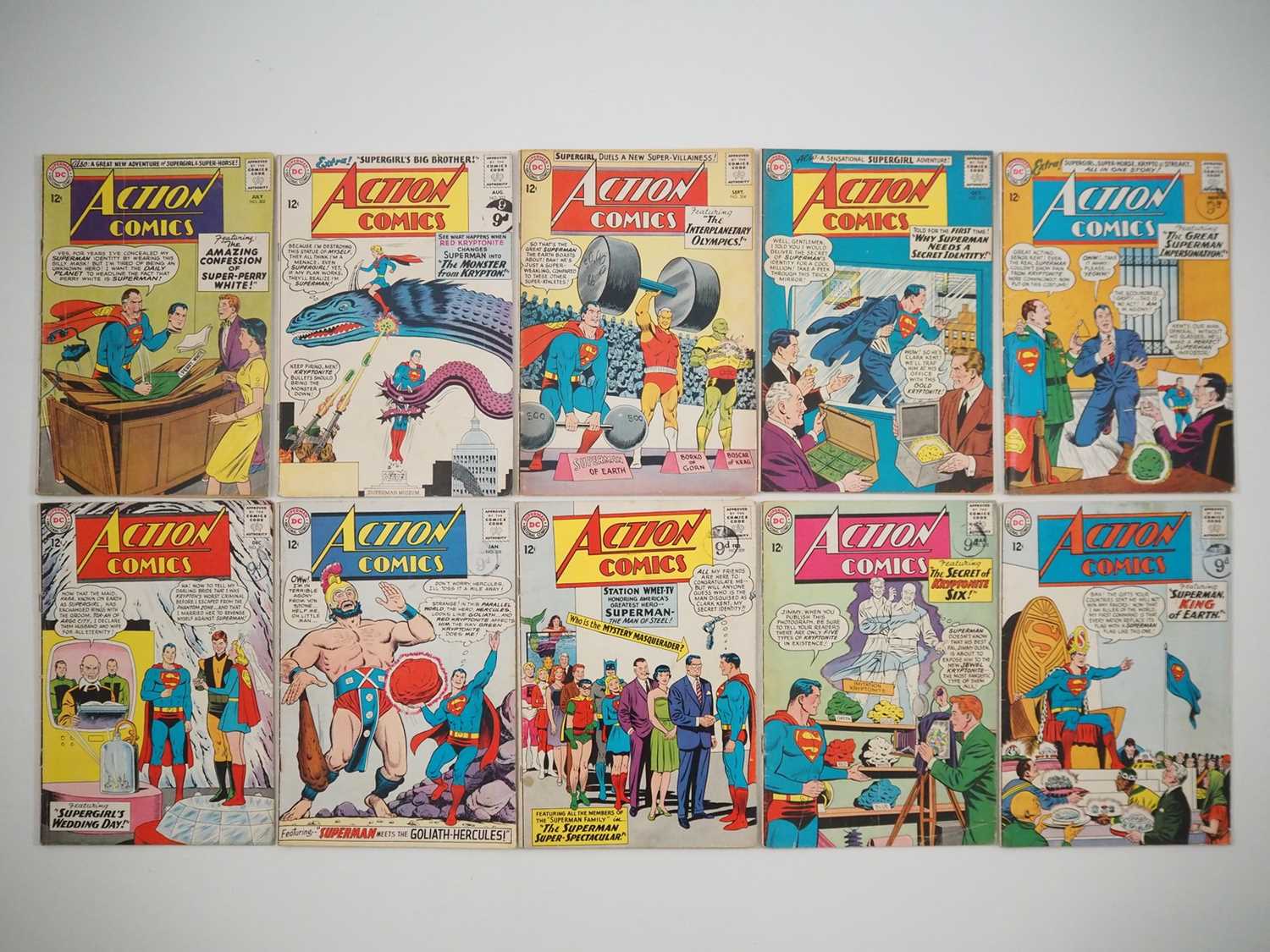 ACTION COMICS #302, 303, 304, 305, 306, 307, 308, 309, 310, 311 (10 in Lot) - (1963/1964 - DC) -