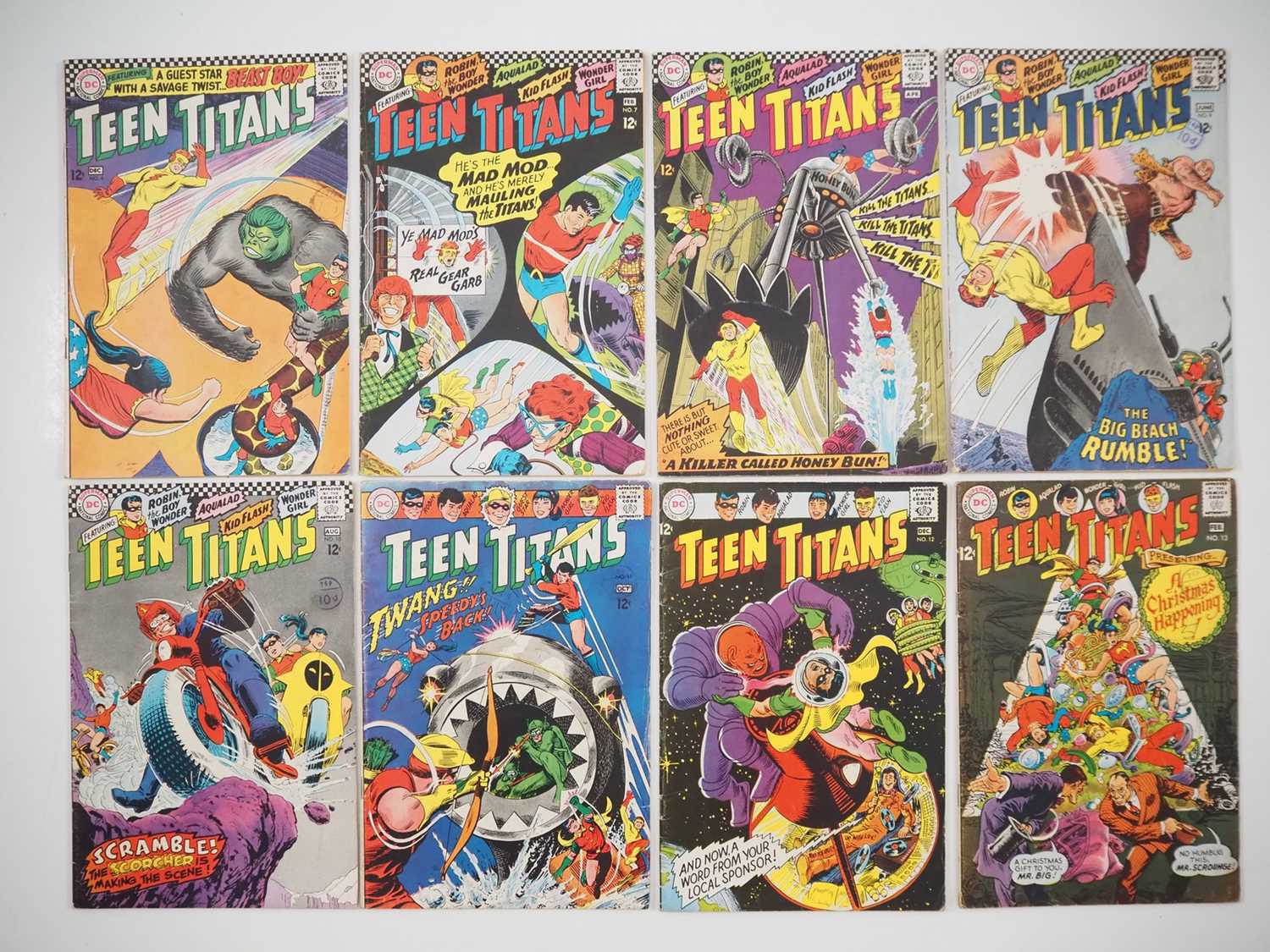 TEEN TITANS #6, 7, 8, 9, 10, 11, 12, 13 (8 in Lot) - (1966/1968 - DC) - Includes the first meeting