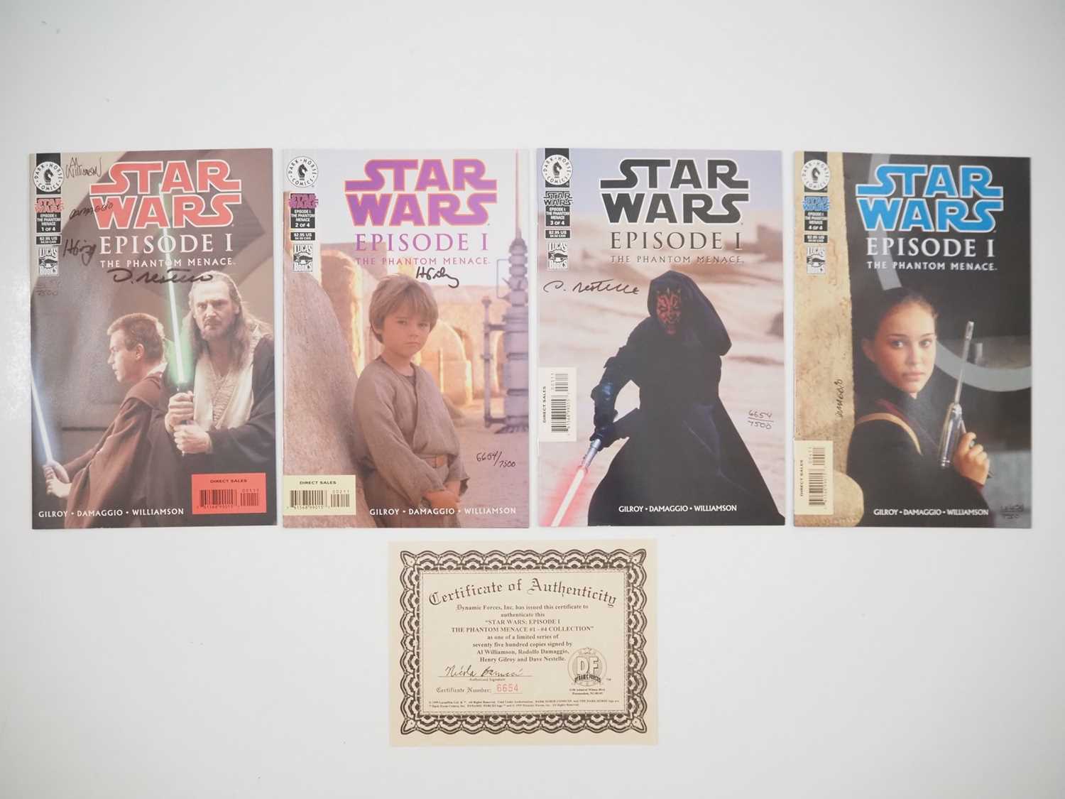 STAR WARS: EPISODE I - THE PHANTOM MENACE #1, 2, 3, 4 - SIGNED DYNAMIC FORCES LIMITED EDITION (4