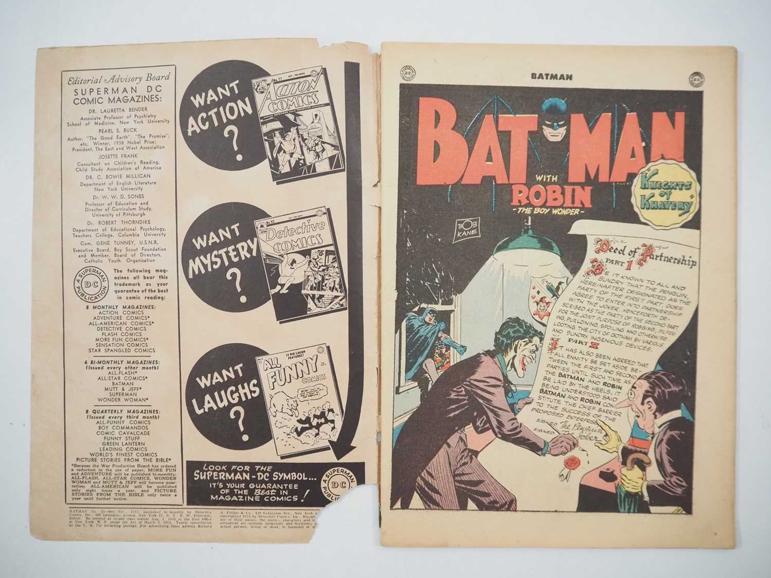 BATMAN #25 (1944 - DC) - First time that two major Batman villains (Joker and Penguin) team-up - - Image 4 of 37