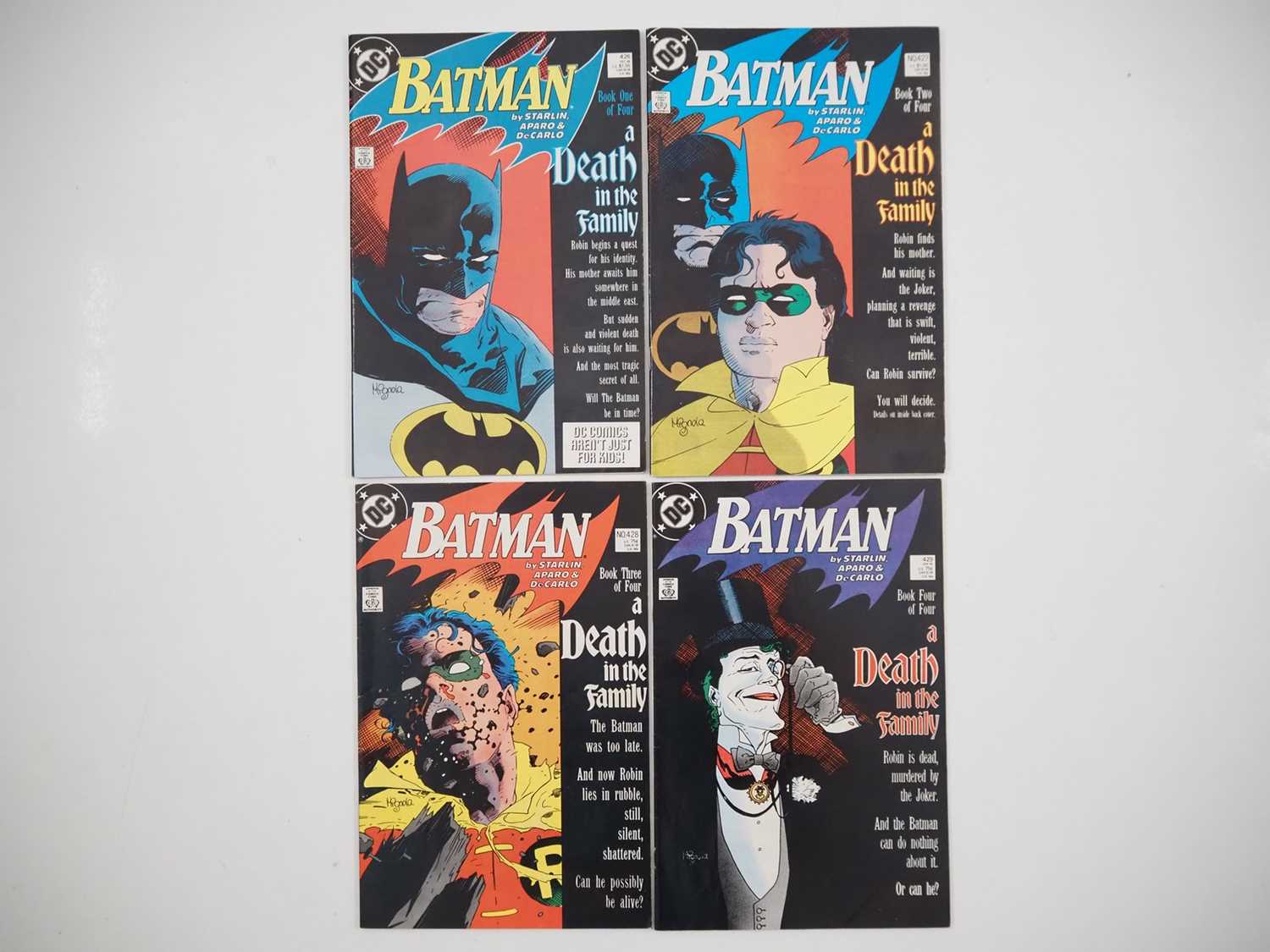 BATMAN #426, 427, 428, 429 (4 in Lot) - (1988/89 - DC) - ALL 4 issues of the "A Death in the Family"