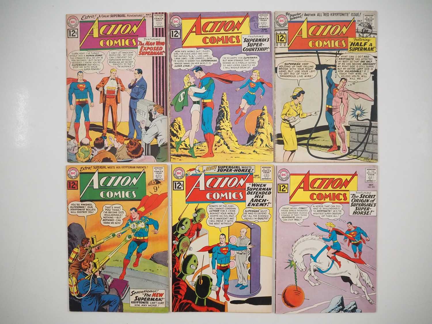 ACTION COMICS #288, 289, 290, 291, 292, 293 (6 in Lot) - (1962 - DC) - Includes the origin of