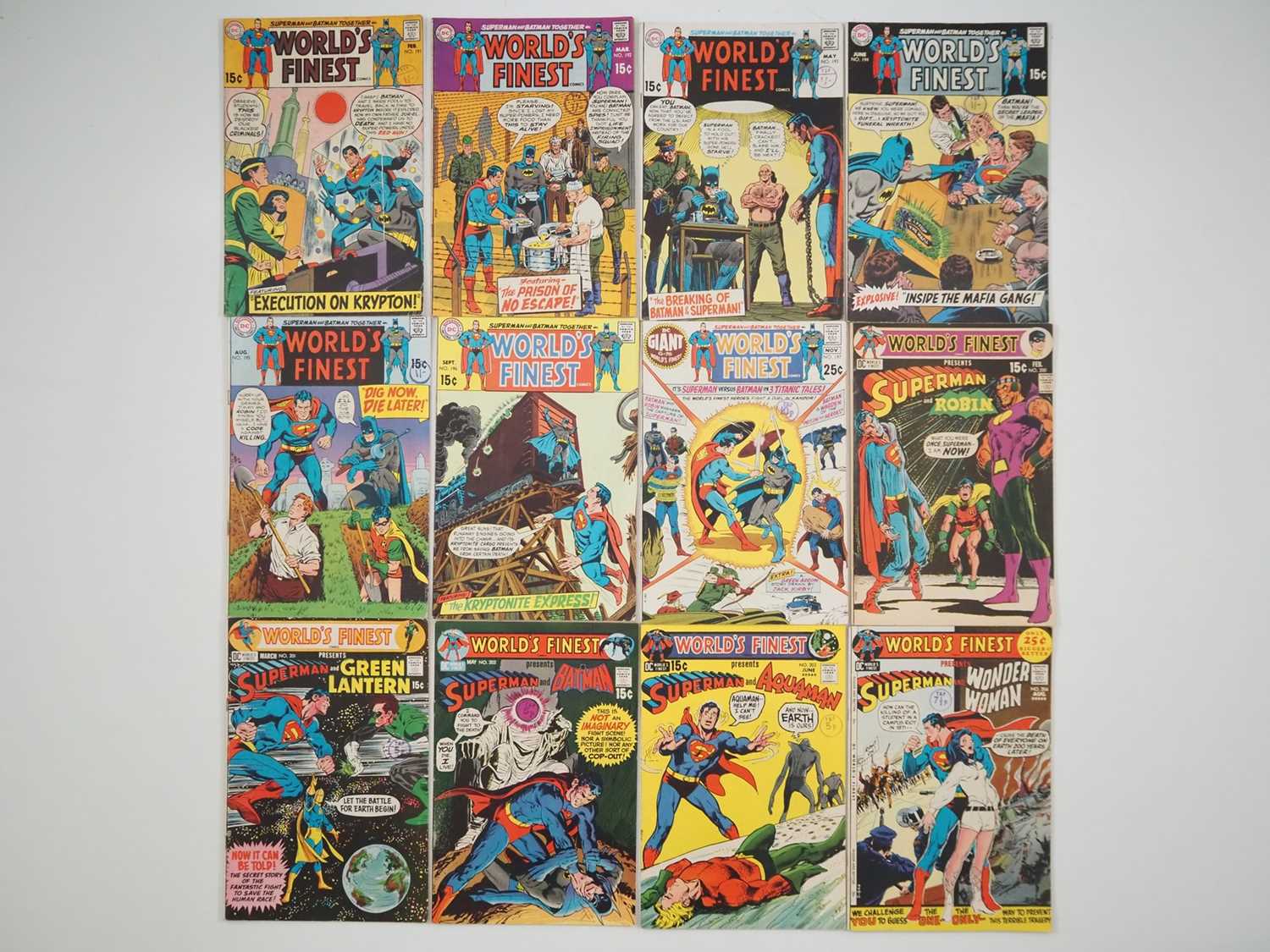 WORLD'S FINEST #191, 192, 193, 194, 195, 196, 197, 200, 201, 202, 203, 204 (12 in Lot) - (1970/