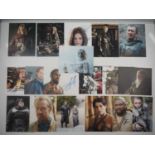 A quantity of GAME OF THRONES related autographs to include Charles Dance, Eugene Simon, Lena