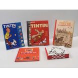 TINTIN: A group of TINTIN related hardback books comprising TINTIN: THE COMPLETE COMPANION (