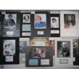 A large quantity of mounted photograph and signature sets to include Robert Powell, Margaret