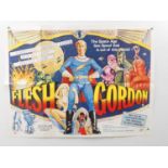 FLESH GORDON (1974) - UK Quad Film Poster - First Release - Uncensored version - Sam Peffer