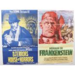 HORROR OF FRANKENSTEIN (1970) and DR TERROR'S HOUSE OF HORRORS (1970s release) UK one sheet film