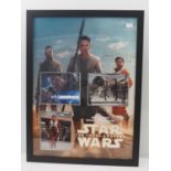 STAR WARS: THE FORCE AWAKENS (2015) - A large framed and glazed presentation mounted display (71cm x