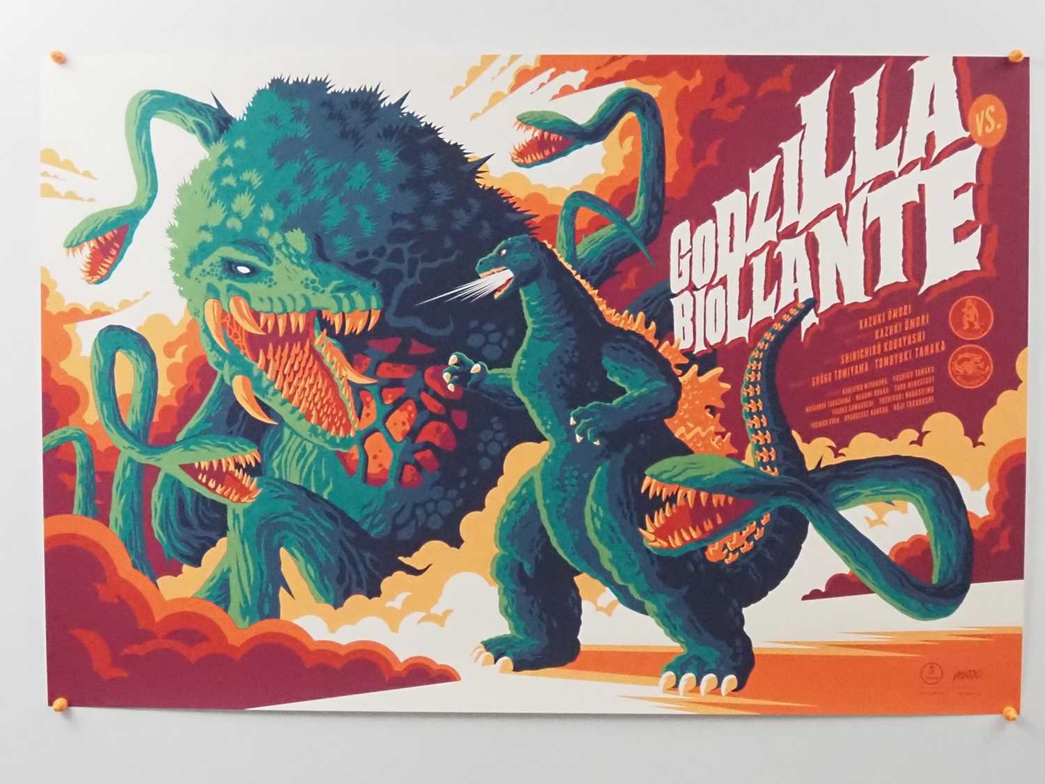 GODZILLA vs BIOLLANTE (2022) - Tom Whalen - Mondo Variant Edition - Hand-Numbered #81/150 - 24” x