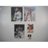 A group of space related autographs comprising Valeri Kubasov, Edgar Mitchell, John Glenn, Henry