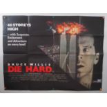 DIE HARD (1988) - UK Quad film poster for the classic crime, action thriller starring Bruce Willis