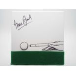 Steve Davis OBE signed canvas with artwork added by Megs Wilson - The partner of Ex Arsenal player