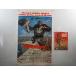 KING KONG (1976) one sheet movie poster featuring artwork by John Berkey together with a Giant