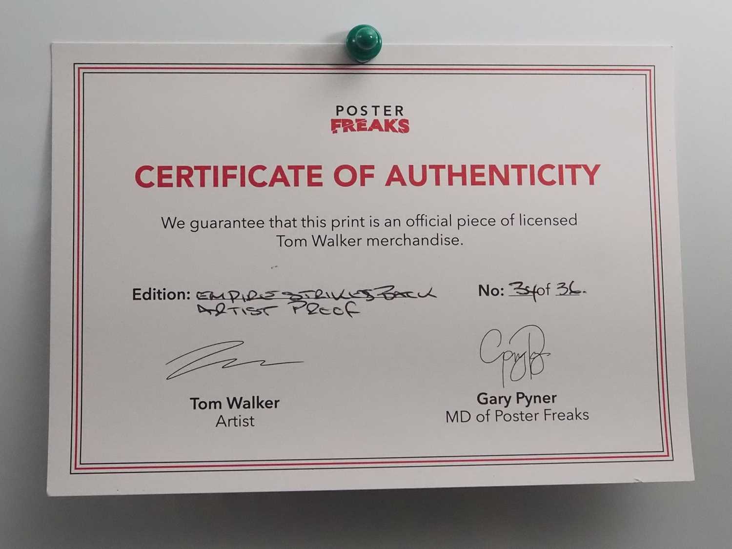 STAR WARS: THE EMPIRE STRIKES BACK (2023) - Tom Walker - Signed limited edition Artist Proof, #34 of - Bild 2 aus 2