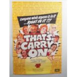 THAT’S CARRY ON! (1977) - A one sheet film poster and incomplete set of 7 lobby cards (tri-