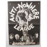 ANTI NOWHERE LEAGUE –'STREETS OF LONDON / SO WHAT' (1982) promotional poster (23" x 32") (rolled