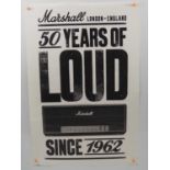 A Pyramid poster featuring the 50th anniversary of MARSHALL Amps 1962-2012 (rolled)