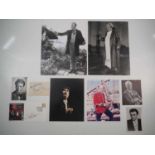 A group of movie related autographs comprising: Michael Caine, James Mason, John Gielgud, Bob