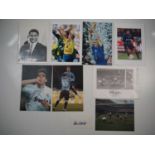 A group of football related autographs to include Eusebio, 'Dunga' Carlos Verri, Hans Schafer,
