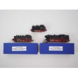 A group of FLEISCHMANN HO gauge German outline steam locomotives in DB black livery - G/VG, two in G