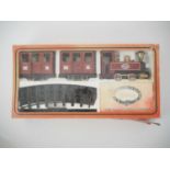 A MAMOD live steam 32mm scale RS3 Passenger Train set comprising 0-4-0 steam tank locomotive in