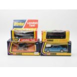 A group of vintage 1970s scale diecast models by DINKY and CORGI, comprising a DINKY No 264 London