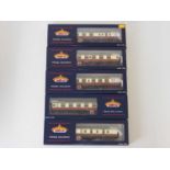 A group of BACHMANN OO gauge Mk1 passenger coaches in BR crimson and cream livery - VG in VG