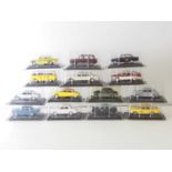 A group of diecast 1:43 scale model Taxis by IXO -ALTAYA (ex magazine), to include 2x Volvo 144, a