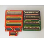 A group of OO gauge mixed passenger coaches by TRI-ANG HORNBY, HORNBY, REPLICA RAILWAYS and DAPOL in