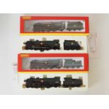 A pair of HORNBY OO gauge Merchant Navy class steam locomotives, comprising R2204 "Bibby Line" and a