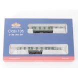 A BACHMANN OO gauge 31-326 Class 105 2-car DMU in BR green livery with speed whiskers - VG/E in G/VG