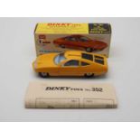 A DINKY 352 Ed Straker's Car, yellow version, pale grey interior - VG (slight box rub to roof in G/