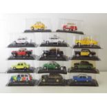 A group of diecast 1:43 scale model Taxis by IXO -ALTAYA (ex magazine) to include a Fiat 600