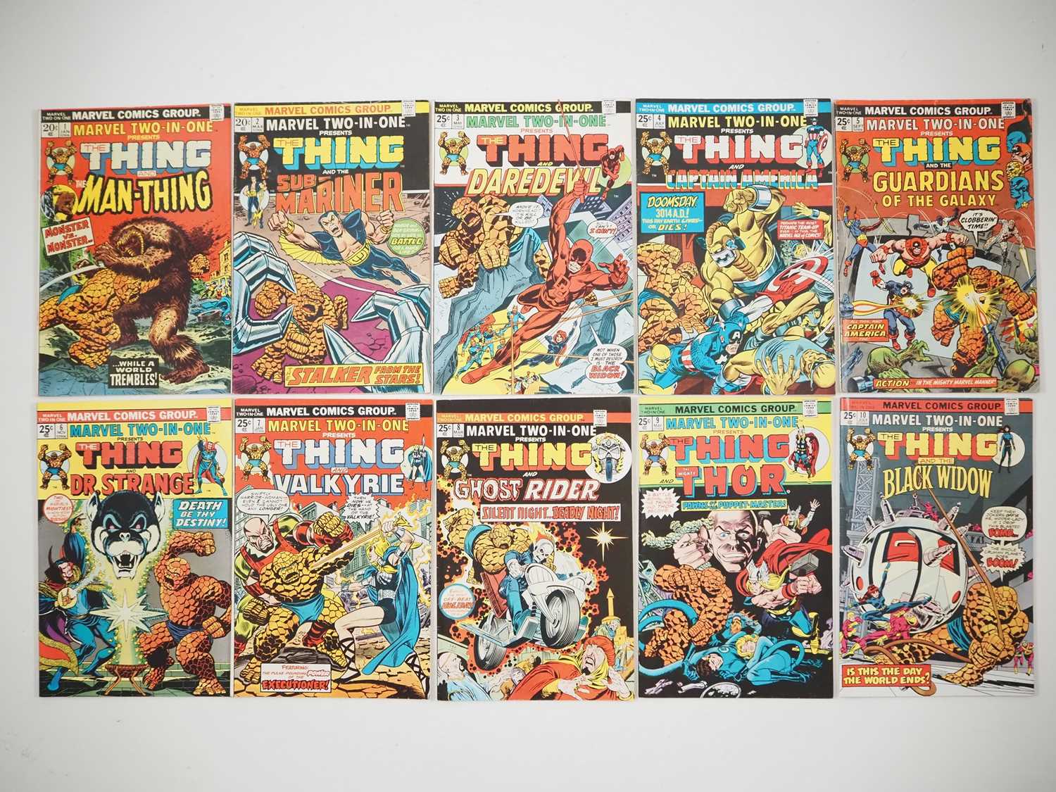 MARVEL TWO-IN-ONE #1, 2, 3, 4, 5, 6, 7, 8, 9, 10 (10 in Lot) - (1974/1975 - MARVEL) - Includes the