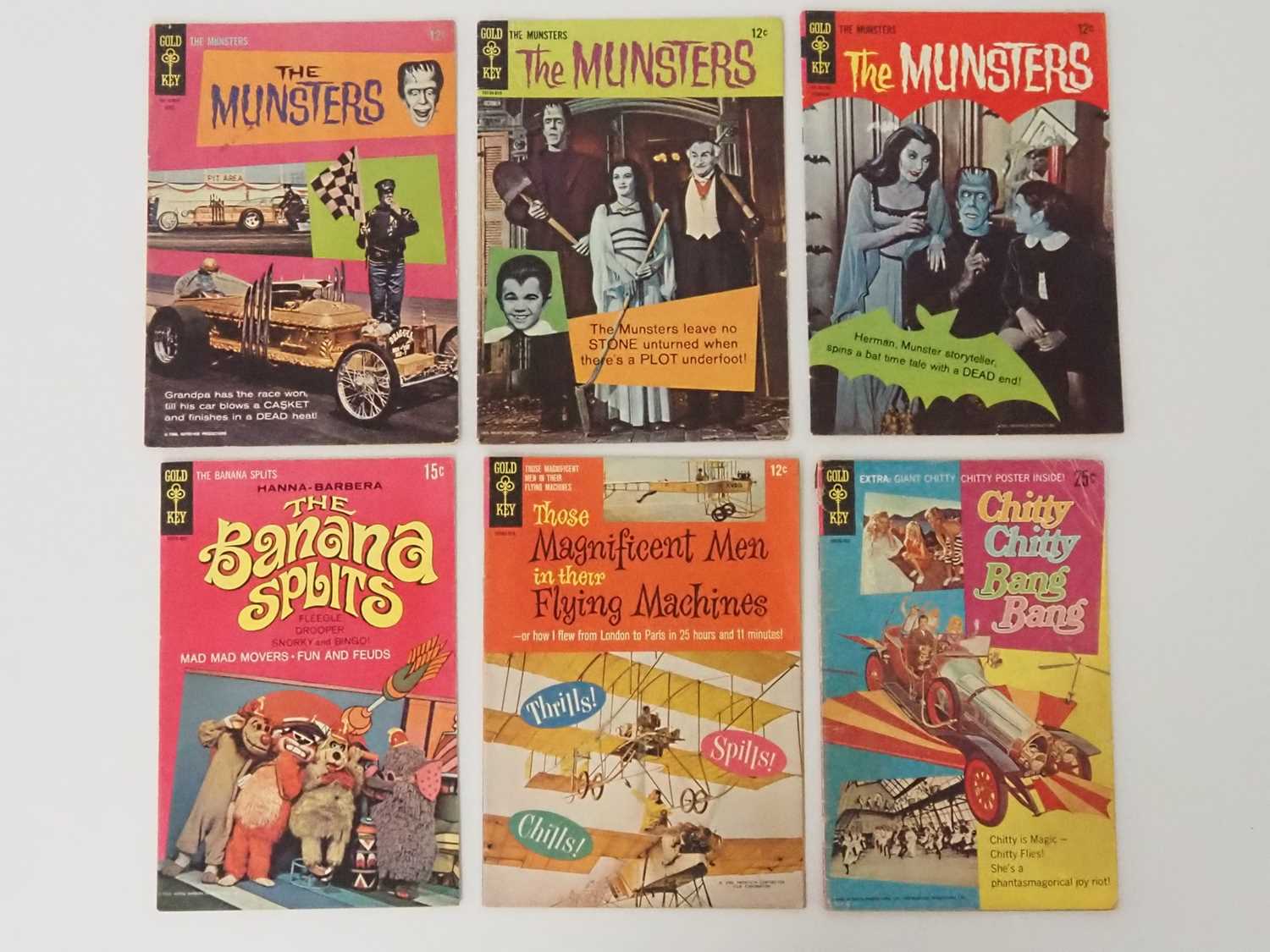 GOLD KEY LOT (6 in Lot) - Includes THE BANANA SPLITS #1 + THE MUNSTERS #6, 9, 11 + CHITTY CHITTY