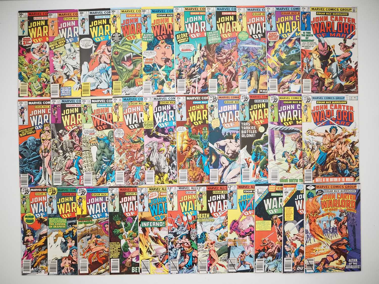 JOHN CARTER WARLORD OF MARS #1 to 28 + ANNUALS #1, 2, 3 (31 in Lot) - (1977/1979 - MARVEL - US &