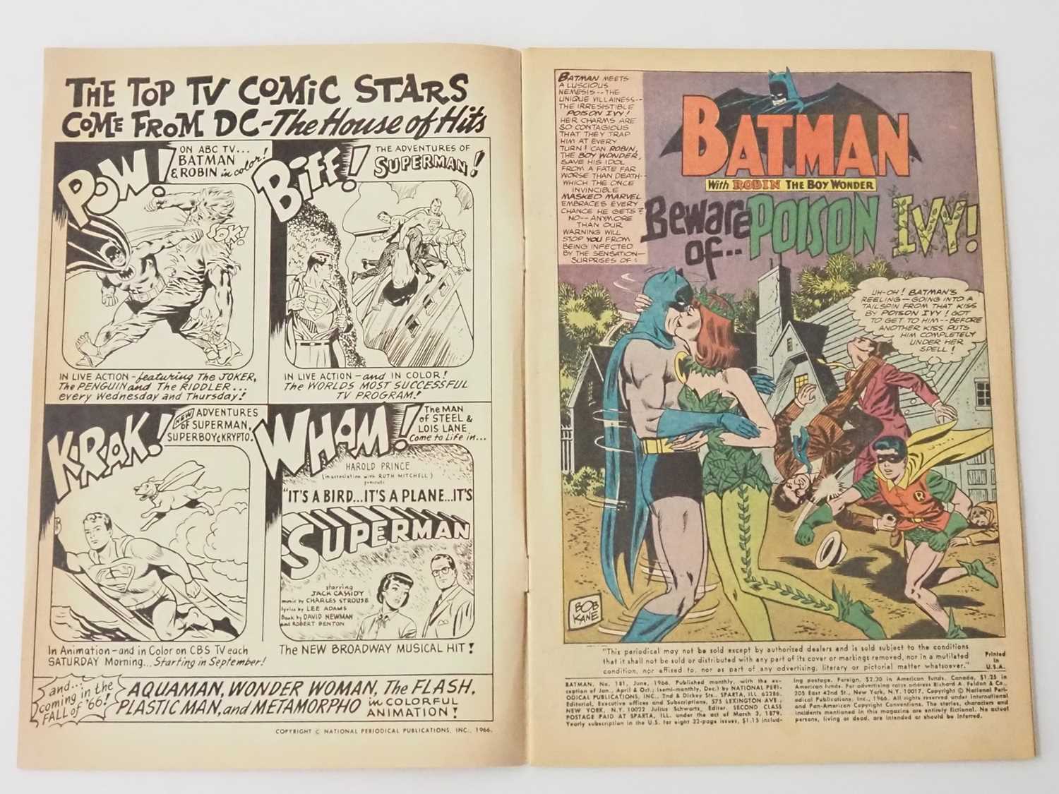 BATMAN #181 - (1966 - DC) - First appearance of Poison Ivy - Centrefold pin-up poster is present but - Image 3 of 30