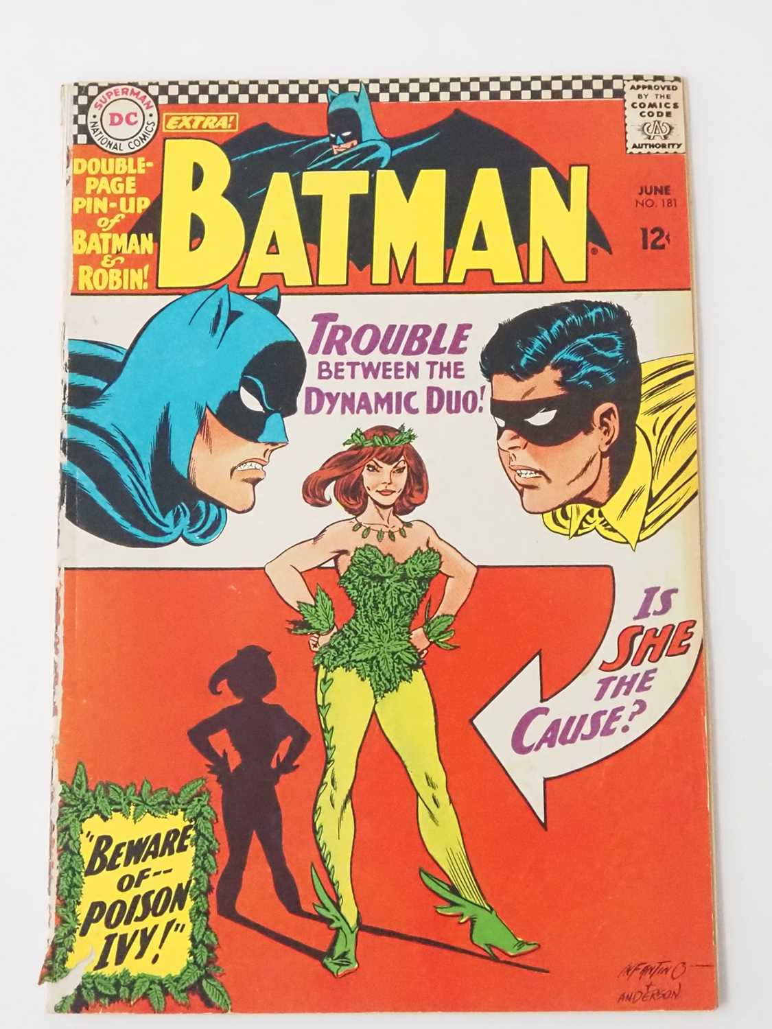 BATMAN #181 - (1966 - DC) - First appearance of Poison Ivy - Centrefold pin-up poster is present but