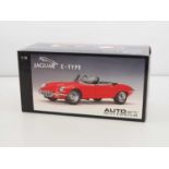 An AUTO ART 1:18 scale diecast scale model of a S3 Jaguar E Type V12 - E (appears never to have been