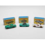 A group of MATCHBOX Regular Wheels automobiles, comprising of a No 41c Ford GT40, a No 56b Fiat 1500